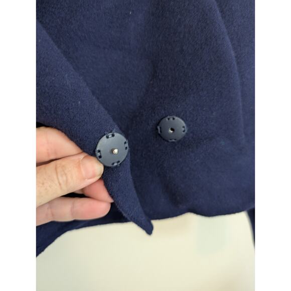 Max Mara Sportmax Kuens Oversized Crop Virgin Wool Jacket Navy Size 0 - Picture 5 of 15